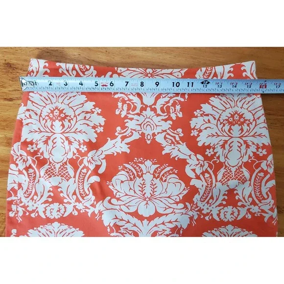 J Crew Pencil Skirt 6 Coral Coconut Girl Tropical Beachy Vacation Luau Hawaiian - Picture 3 of 9